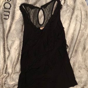 Ruffled black tank